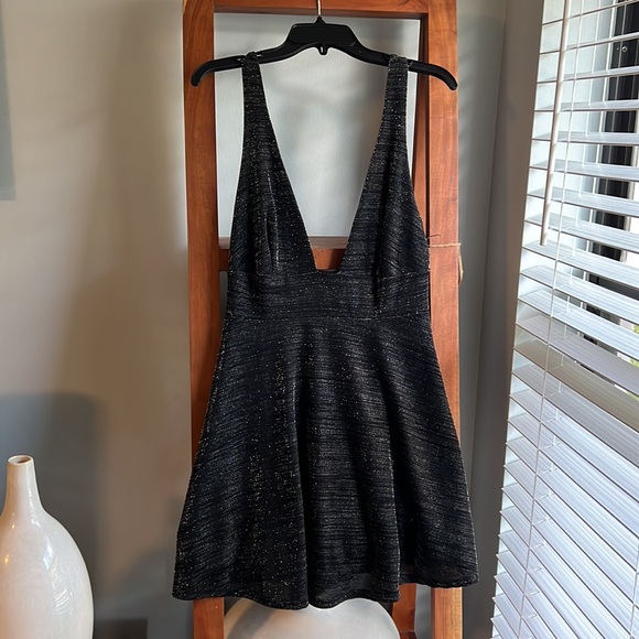 Urban Outfitters Plunging Neckline Sparkle Glitter Dress - Picture 3 of 9